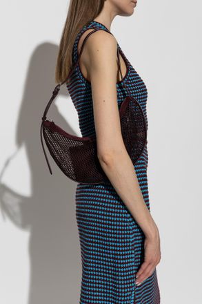 Alaia Demi Lune Bag, Womens, Burgundy