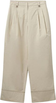 Sofie Schnoor Wide Broeken - Dames - Wijde Broeken - Beige - M - Katoen - Broeken