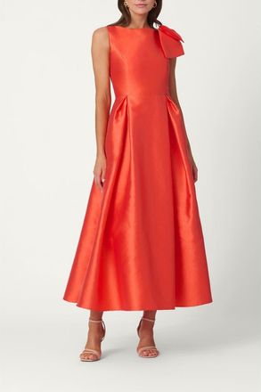 Shoshanna Midnight Pebbled Mikado Eleanor Dress in Poppy at Nordstrom, Size 14