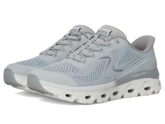 Skechers Womens Glide Step Sole Hands Free Slip-ins Sneaker, Light Gray, 5