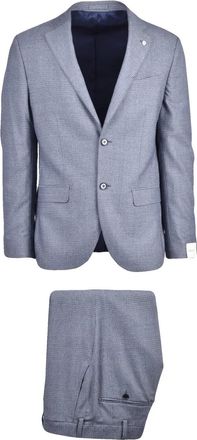 L.B.M. 1911 Blue Stretch Virgin Wool Formal Suit