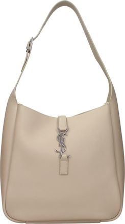 Saint Laurent Le 5 A 7 Damens Umh&auml;ngetasche aus beigem Leder