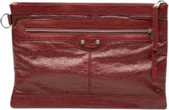 Balenciaga Pre-owned Clutch Bag - Dames - Vintage Clutch - Rood - ONE Size - Leer - Vintage