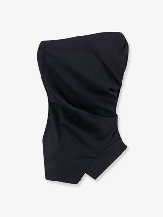 R&oacute;he Asymmetrical Viscose-Blend Tank Top - Black