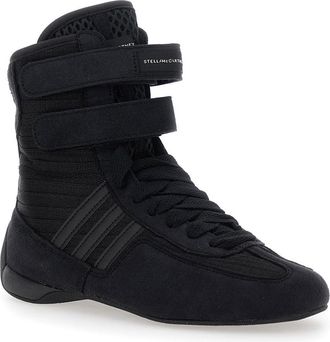 Stella McCartney Womens Black Sneakers With Strap Closure And Logo Detail Trainers