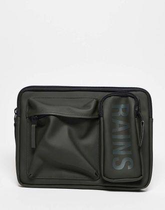 Rains Texel - Custodia per laptop verde scuro