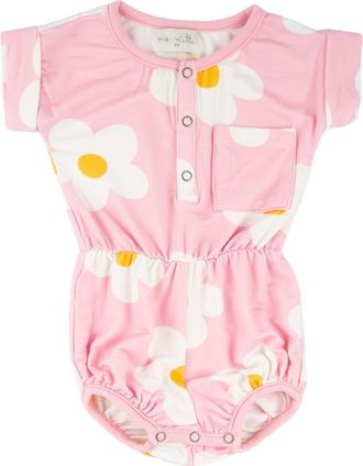 Miki Miette Judy Romper Lavender Daisies in Light Pink at Nordstrom, Size 12M
