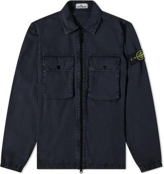 Stone Island 2 Pocket Brushed Cotton Shirt Jacket Navy 7515113WN-V0120
