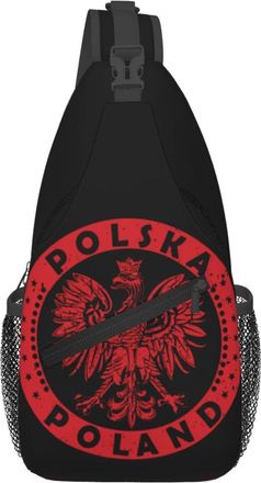 Generic Polish Flag Poland Polska Eagle Sling Bag Breathable Cross Body Bag Trendy Backpack For Outdoors Camping Sports