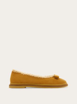 Ferragamo Donna Ballerina fiocco Vara con merinos Beige Taglia 35.5
