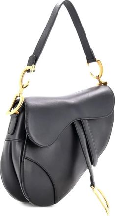 Dior Saddle Handbag Leather Medium shoulder bag - Zwart