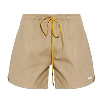 Rhude Casual Shorts, male, Beige, Size: XL Embroidered Logo Shorts