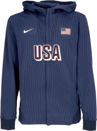 Nike USA Basketball Zip Hoodie Sweatshirt - Heren - Sportshirts - Blauw - XL - Fitness