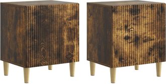 vidaXL Armario De Noche 2 Uds. Roble Ahumado 43 X 34,5 X 50 Cm Vidaxl