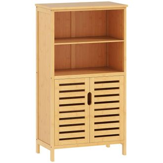 Kleankin Armario de ba&ntilde;o 50x29x92 cm madera natural