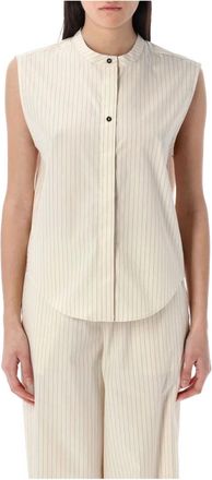 Loulou Studio Dames, Blouses & Shirts, Beige, Maat: 3XS Katoen