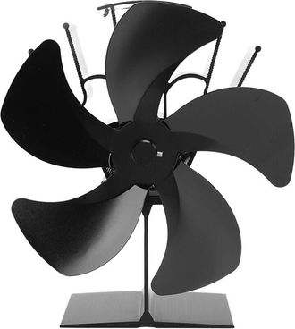 OEM Ventilador T&eacute;rmico De 5 Aspas Para Estufa De Le&ntilde;a, Ventilador T&eacute;rmico Autogenerador Para Estufa De Le&ntilde;a, Chimenea, Negro