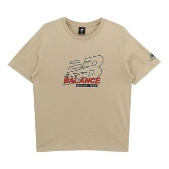 New Balance Mens New Balance Athleisure Casual Sports Round Neck Short Sleeve Khaki AMT13371-BEI