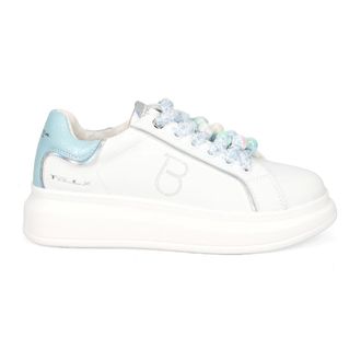 Tosca Blu Schoenen, Dames, Wit, 36 EU, Witte leren sneakers met veelkleurige ballen