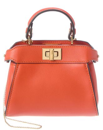 Fendi Nano Peekaboo Leather Clutch