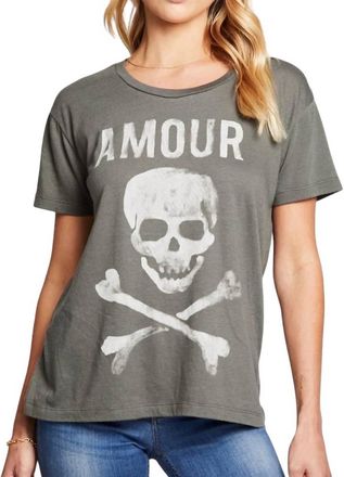 Chaser Amour Skull Graphic Tee In Grey