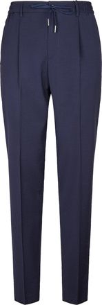 Tagliatore Tailored Blue Trousers with Textured Fabric Surface