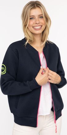 Zwillingsherz Sweatjacke ZWILLINGSHERZ Smile Regenbogen, Damen, Gr. L/XL, marine, Sweatware, Obermaterial: 50% Baumwolle, 50% Polyester, Sweatjacken Sweatjacke, mit