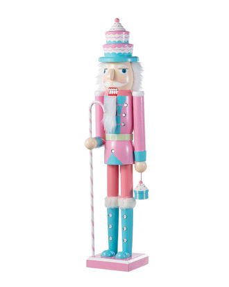 Glitzhome Handmade Pink Cupcake Nutcracker