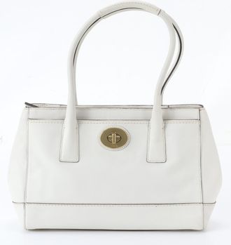 Coach White Leather Handbag Shoulder Bag Tote Bag (Pre-Owned)