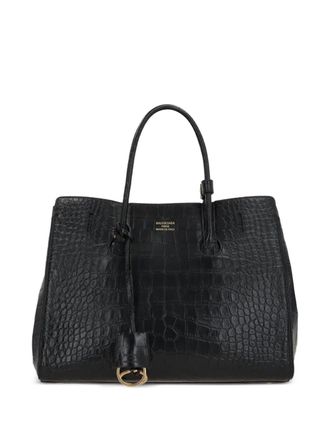 Balenciaga Hampton Carry All crocodile-effect-leather tote bag - Black