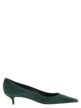 Jimmy Choo London Bicolor Leather Mid Heel Womens Pumps