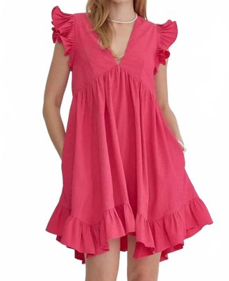 Entro Ruffle Babydoll Dress In Pretty In Pink