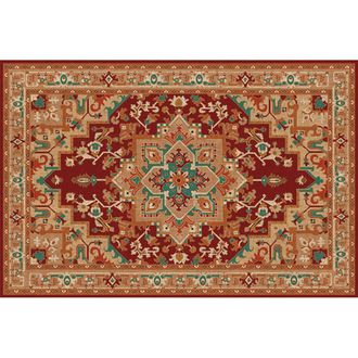 Alfombras Vinílicas Hidráulicas Alfombra vinílica imitación persa roja 196x130cm