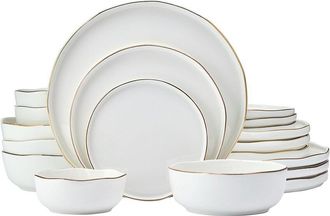 Mikasa Adelaide Gold 20Pc Bone China Dinnerware Set, Service For 4
