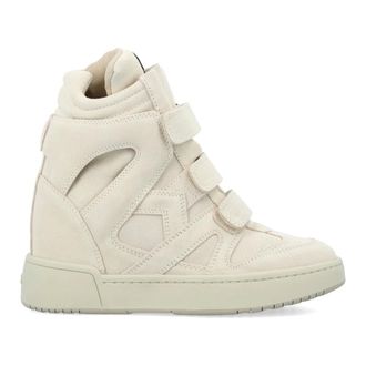 Isabel Marant Sneakers, female, Beige, 6 UK, Chalk Trainers High Top Hidden Wedge
