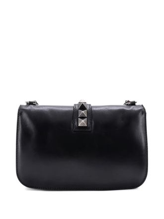 Valentino Garavani Glam Lock Leather Medium shoulder bag - women - Calf Leather - One Size - Black