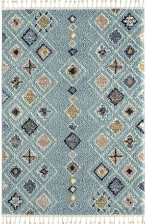 Nazar Rugs Alfombra de salon bereber turquesa 120x170 dise&ntilde;o &eacute;tnico