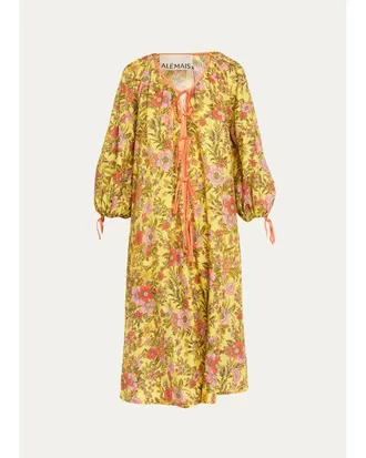 Alemais Kitty Floral Tie Midi Dress