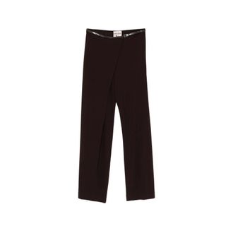 Semicouture Belted Wrap Trousers - female - Semicouture - Wide Trousers - Brown - XS - Trousers