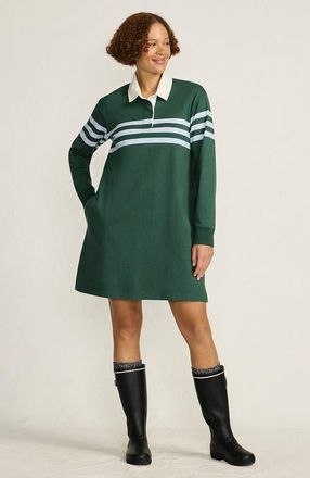 Lands End Rugby Dress in Norway Spruce Stripe at Nordstrom, Size X-Large