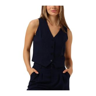 Notre-V Jassen, Dames, Blauw, L, Marineblauwe Elegante Gilet