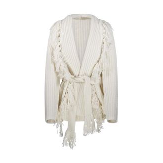 By Malene Birger Truien & Vesten, Dames, Wit, S, Wol, Candela Fringe Wrap Cardigan