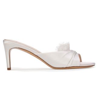 Black Suede Studio Lacey65 Sandal in White Satin at Nordstrom, Size 40 Eu