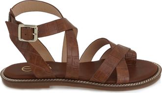 Ex&eacute; Womens Alexia-100 Flat Strappy Sandal In Tan