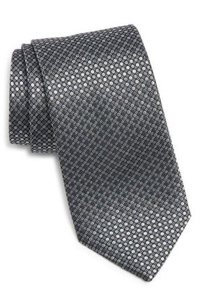 Canali Geometric Silk Tie in Grey at Nordstrom