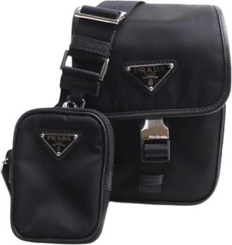 Prada Pre-owned Vintage Pouch Shoulder Bag - unisex - Vintage Schoudertas - Zwart - ONE Size - Leer - Vintage
