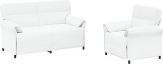 vidaXL Juego De Sof&aacute; 2 Uds. Blanco Tela Vidaxl