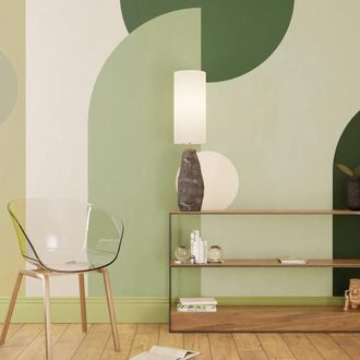 Superfresco Easy Curve & Arch Geo Green Print To Order 3m x 2.8m Mural