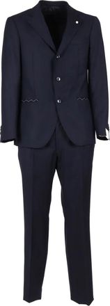 Luigi Bianchi Mantova Single Breasted Suit - Heren - Business pakken - Blauw - M - Leer - Kostuums