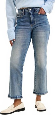 Judy Blue High Waisted Peggy Ankle Straight Leg Jeans In Blue